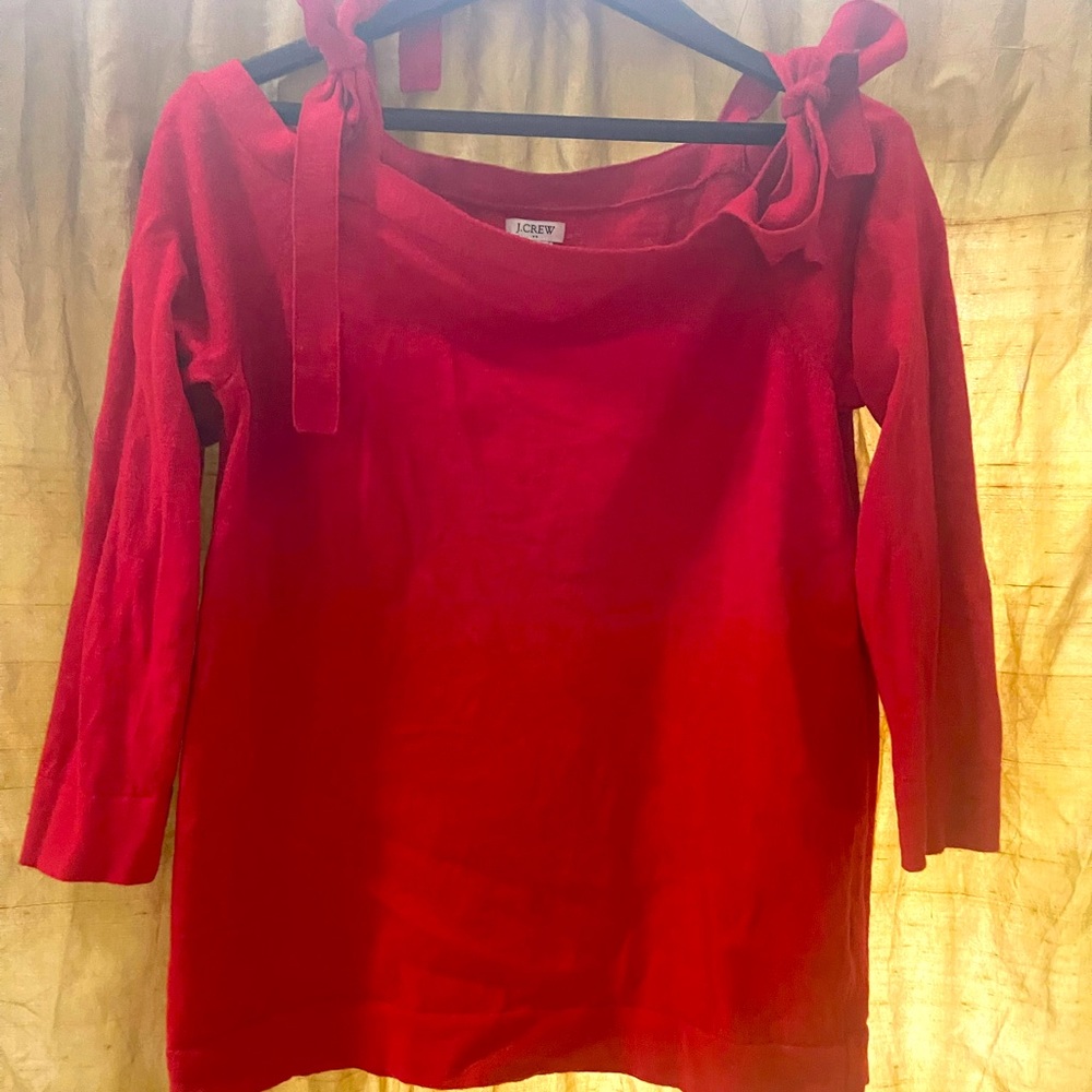 JCrew Factory 3/4 length shoulder tie sweater